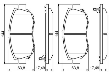 Тормозные колодки Toyota GS 300/GS 430/IS 200/IS 300/SC 430/Supra/Supra (Nato) BOSCH 0 986 494 211