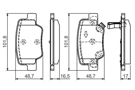 ДИСКОВI КОЛОДКИ ЗАДНI BOSCH 0 986 494 404