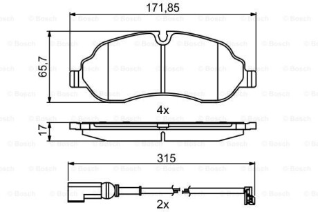 Гальмівні колодки, дискові BOSCH 0986494845