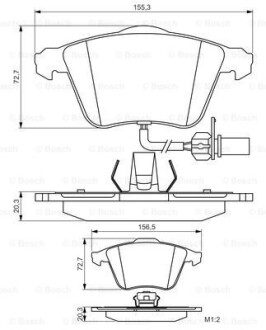 Колодка гальм. диск. AUDI A4, A6, ALLROAD передн. BOSCH 0 986 495 272