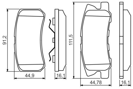 ДИСКОВI КОЛОДКИ ЗАДНI BOSCH 0 986 495 357 (фото 1)