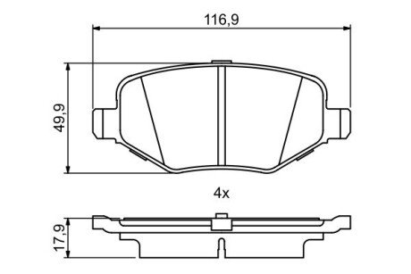 Колодки гальмівні дискові (комплект 4 шт) BOSCH 0 986 495 395