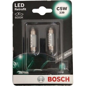 ЛАМПА 12V 1W C5W LED RETROFIT COOL (БЛІСТЕР 2 ШТ) (вр-во) BOSCH 1987301501