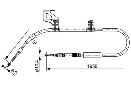 Тормозной трос BOSCH 1 987 477 603