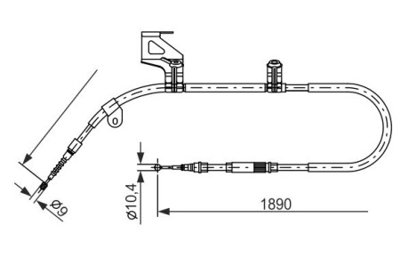 Трос ручного гальма Volkswagen PASSAT (B5, 3B2) задній лівий BOSCH 1 987 477 803