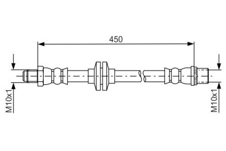 Шланг тормозной пер. Renault Duster 15- BOSCH 1 987 481 683