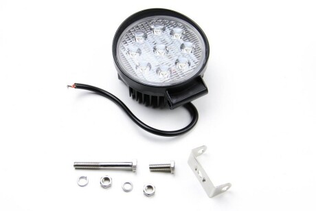 ДодатковаФара WORK LED LAMP 12/24V 9XLED EPISTAR 3W 1600 LM 60° розсіяний луч, кругла (1 шт) BOSMA 6094