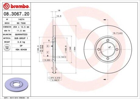 BREMBO 08.3067.20 (фото 1)