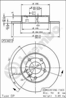 Тормозной диск BREMBO 08.7627.75