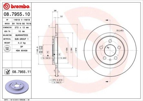 Гальмівний диск BREMBO 08.7955.11