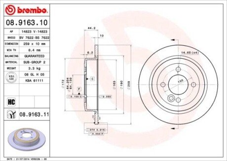 BREMBO 08.9163.10