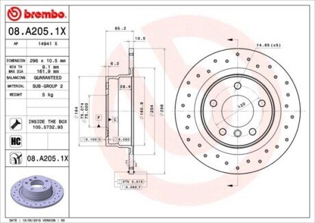 Гальмівний диск BREMBO 08.A205.1X