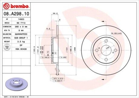 BREMBO 08.A298.10