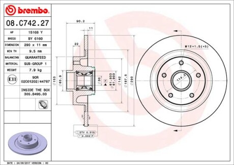 BREMBO 08.C742.27