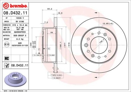 BREMBO 08.D432.11 (фото 1)