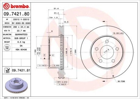 Гальмівний диск BREMBO 09.7421.80