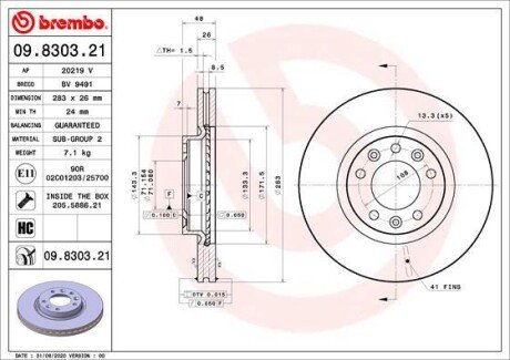 BREMBO 09.8303.21