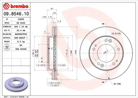 Гальмівний диск BREMBO 09.8546.10