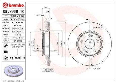 BREMBO 09.8936.11