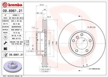 BREMBO 09.8961.21