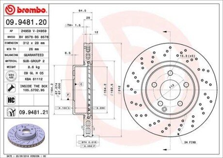 BREMBO 09.9481.21