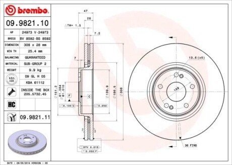 BREMBO 09.9821.11