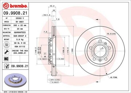 BREMBO 09.9908.21