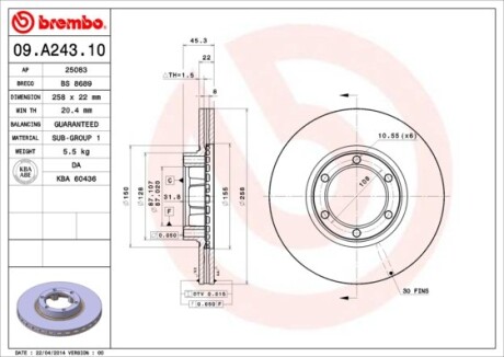 Гальмівний диск BREMBO 09.A243.10