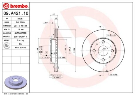 BREMBO 09.A421.10