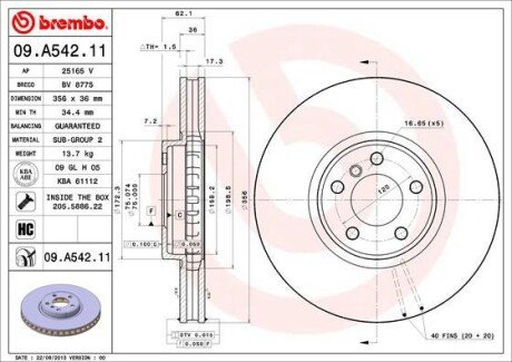 BREMBO 09.A542.11