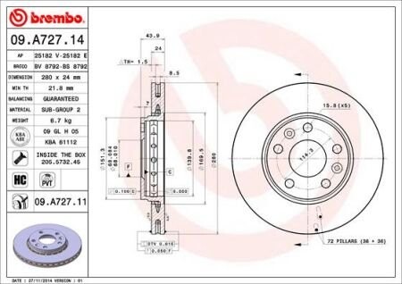 BREMBO 09.A727.14