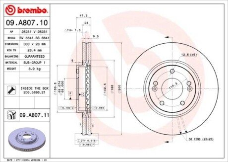 BREMBO 09.A807.11