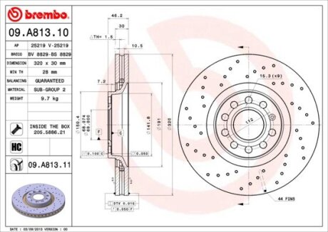 Гальмівний диск BREMBO 09.A813.11