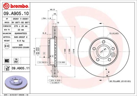 BREMBO 09.A905.11