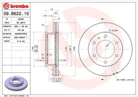 BREMBO 09.B622.10