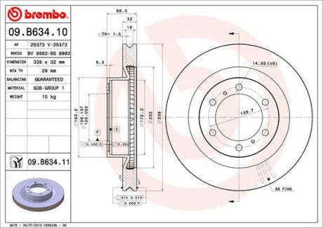 Тормозной диск BREMBO 09.B634.11