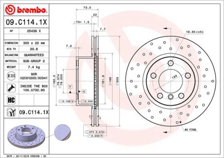 BREMBO 09.C114.1X (фото 1)