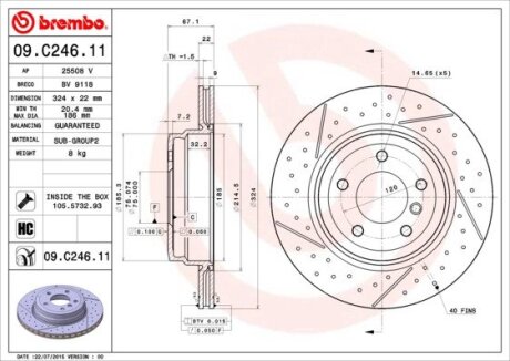 Гальмівний диск BREMBO 09.C246.11