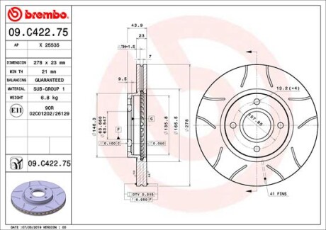 BREMBO 09.C422.75