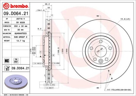 Гальмівний диск BREMBO 09.D064.21