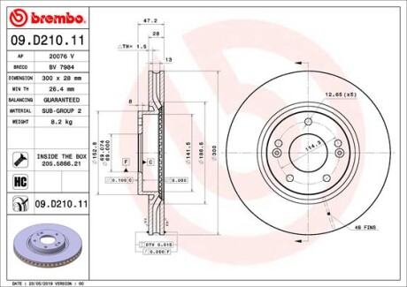 Гальмівний диск BREMBO 09.D210.11