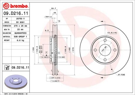 BREMBO 09.D216.11