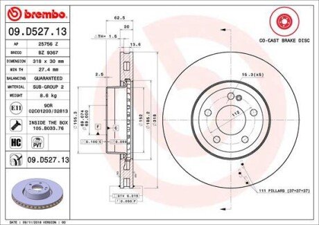 BREMBO 09.D527.13