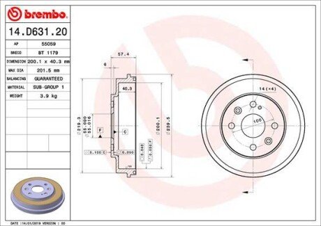 BREMBO 14.D631.20