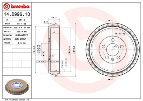 BREMBO 14.D996.10