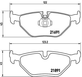 Комплект гальмівних колодок BREMBO P 06 023 (фото 1)