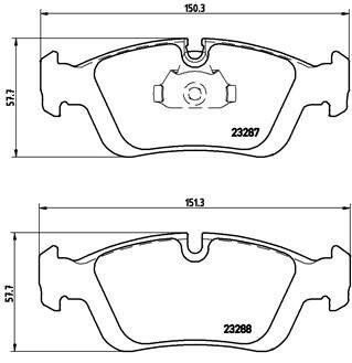 Колодка гальм. диск. BMW 3 (E46) передн. BREMBO P 06 024