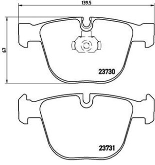 Колодка тормозов. диск. BMW X5, X6 задняя (выр-во) BREMBO P 06 026