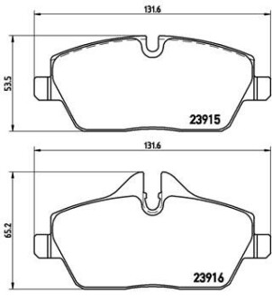 Комплект гальмівних колодок BREMBO P06034 (фото 1)