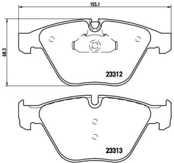 Колодка гальм. диск. BMW 3 (E90), 5 (E60) передн. BREMBO P 06 054